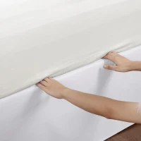 26" Drop Wrap-Around Adjustable Bed Skirt with Non-Skid Backing, Wrinkle-Resistant Design, One Size Fits All, 236" L x 6" W x 0.13" H, White(m-13)