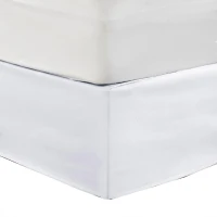 26" Drop Wrap-Around Adjustable Bed Skirt with Non-Skid Backing, Wrinkle-Resistant Design, One Size Fits All, 236" L x 6" W x 0.13" H, White(m-14)