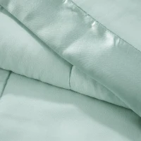 Lightweight Down Alternative Blanket with 3M Scotchgard Treatment, Satin Trim, Machine Washable, 90" L x 90" W x 0.25" H, Seafoam(m-7)