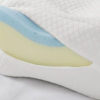 Memory Foam Contour Knee Pillow with Gel Infusion, Machine Washable Cover, Perfect for Side Sleepers, 11" L x 8.5" W x 7" H, White(m-10)