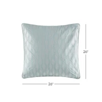 Ocean-Inspired Cotton Euro Sham with Embroidery, OEKO-TEX Certified, Dry Clean Only, Perfect for Bedroom Decor, 26" L x 26" W x 0.13" H, Blue(m-3)