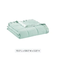 King Size Lightweight Down Alternative Blanket with Satin Trim, OEKO-TEX Certified, Machine Washable, 108" L x 90" W x 0.25" H, Seafoam(m-3)