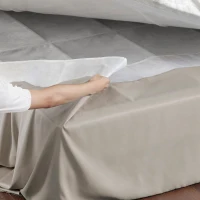 26" Drop Wrap-Around Adjustable Bed Skirt with Non-Skid Backing, Hidden Fabric Band, One Size Fits All, 236" L x 6" W x 0.13" H, Khaki(m-11)