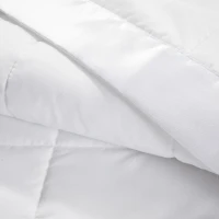 King Size Lightweight Down Alternative Blanket with Satin Trim, Hypoallergenic Polyester, Moisture-Wicking, 108" L x 90" W x 0.25" H, White(m-7)