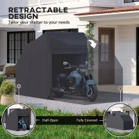 Outsunny Motorcycle Shelter, Waterproof Motorcycle Cover Tent with 2 Mesh Windows, UV Protected & Dustproof Bike Storage Shed(m-7)