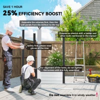 Outsunny 7.7' x 6.5' Outdoor Metal Garden Shed House Hut Gardening Tool Storage with Ventilation, Dark Grey(m-4)