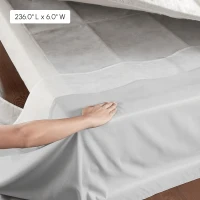 26" Drop Adjustable Wrap-Around Bed Skirt with Non-Skid Backing, Easy Tuck, Fold Design, One Size Fits All, 236" L x 6" W x 0.13" H, Gray(m-3)
