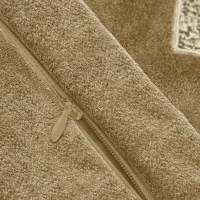 Geometric Velvet European Pillow Sham with Metallic Embroidery, Hidden Zipper Closure, OEKO-TEX Certified, 26" L x 26" W x 0.13" H, Gold(m-6)