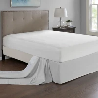 26" Drop Adjustable Wrap-Around Bed Skirt with Non-Skid Backing, Easy Tuck, Fold Design, One Size Fits All, 236" L x 6" W x 0.13" H, Gray(m-5)