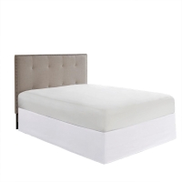 26" Drop Wrap-Around Adjustable Bed Skirt with Non-Skid Backing, Wrinkle-Resistant Design, One Size Fits All, 236" L x 6" W x 0.13" H, White