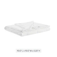 Down Alternative Blanket with Cool Touch, OEKO-TEX Certified, Machine Washable, Designed for Full, Queen Beds, 90" L x 90" W x 0.25" H, White(m-3)