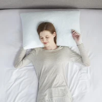 Shredded Memory Foam Pillow with Rayon, Cooling Gel Infused, Medium Firmness, Removable Cover, 28" L x 20" W x 5.5" H, Ivory(m-5)