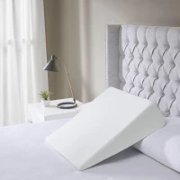 Antimicrobial Memory Foam Wedge Pillow with Washable Cover, OEKO-TEX Certified, Ideal for Neck Support, Circulation, 24" L x 22" W x 7" H, White(m-1)
