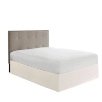 26" Drop Wrap-Around Adjustable Bed Skirt with Non-Skid Backing, Hidden Fabric Band, One Size Fits All, 236" L x 6" W x 0.13" H, Ivory(m-2)