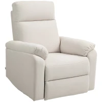 HOMCOM Recliner Chair, Wide Swivel Rocker Chair, Overstuffed Single Sofa with Pocket Spring, Footrest, Quick Assembly, Cream(m-12)
