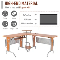 HomCom 67" Modern Corner L-Shaped Computer Desk With Keyboard Tray(m-5)