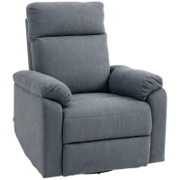 HOMCOM Recliner Chair, Wide Swivel Rocker Chair, Overstuffed Single Sofa with Pocket Spring, Footrest, Quick Assembly, Gray(m-1)
