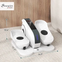 Soozier Under Desk Elliptical Machine, Ellipse Leg Exerciser for Seniors with LCD Monitor, Remote Control, and 10 Speeds(m-3)