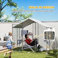 PawHut 94.5" Extra Large Metal Outdoor Catio with Waterproof Cover, 2 Resting Boxes, 7 Jumping Platforms, for Multiple Cats(m-5)
