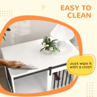 PawHut 39" Dog Crate Furniture, Dog Crate End Side Table for Large Dogs, White(m-7)