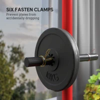 Soozier 2 Inch Weight Plate Rack, Plate Rack Holder for Olympic Weight Plates and Bars, with 4 Transport Wheels and 6 Fasten Clamps, 440 lbs. Capacity, Red(m-6)
