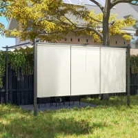 Outsunny 10' x 12' Retractable Pergola Canopy with Roller Shade, Wall-Mounted or Free Standing Patio Gazebo, UPF30+(m-8)