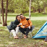 Outsunny Double Camping Chair, Oversized Camping Loveseat for Adults, Heavy Duty Folding Camp Chair, Support 529 lbs(m-8)