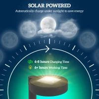 Outsunny 8 Pack Solar Garden Lights Outdoor Auto On/Off Solar Pathway Lights, IP44 for Driveway, Walkway, Yard Landscape Lighting(m-4)