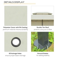 Outsunny 10' x 13' Patio Gazebo, Outdoor Gazebo Canopy Shelter with Curtains, Vented Roof, Steel Frame for Garden, Lawn, Backyard and Deck, Cream White(m-6)