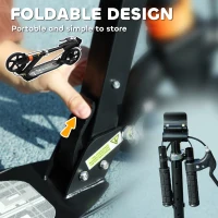 Qaba Foldable Kids Scooter with 4 Adjustable Heights, Double Brakes, and Shock Absorption for Ages 6-12, Black(m-7)