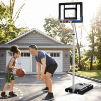 Soozier Adjustable Basketball Hoop and Basketball Stand w/ Sturdy Backboard and Weighted Base, Portable on Wheels(m-8)