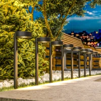 Outsunny 8 Pack Solar Garden Lights Outdoor Auto On/Off Solar Pathway Lights, IP44 for Driveway, Walkway, Yard Landscape Lighting(m-8)