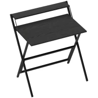 HOMCOM Folding Computer Desk, 32" Foldable Desk with Monitor Shelf for Small Space, Home Office, Study, Easy Assembly, Black(m-12)
