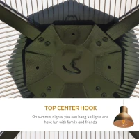 Outsunny 10' x 10' 2-Tier Outdoor Gazebo Canopy with Polycarbonate Roof, Curtains and Netting, for Garden, Deck, Beige(m-6)