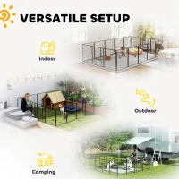 PawHut 16 Panels Dog Playpen with Strap, Portable & DIY, for Medium Dogs, for Yard, RV, Camping, Garden, 31.5" H(m-6)