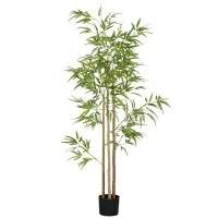 HOMCOM 6ft Artificial Tree, Indoor Fake Bamboo with Pot, for Home Office Living Room Decor(m-2)