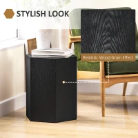 HOMCOM Hexagonal Side Table, Small End Table with 4 Adjustable Feet for Indoor, Outdoor, Black(m-6)