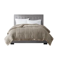 King Size Lightweight Down Alternative Blanket with Satin Trim, Hypoallergenic Polyester, Machine Washable, 108" L x 90" W x 0.25" H, Brown(m-8)
