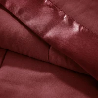 King Size Lightweight Down Alternative Blanket with Satin Trim, 3M Scotchgard Treatment, Machine Washable, 108" L x 90" W x 0.25" H, Burgundy(m-7)