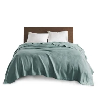 Egyptian Cotton Blanket with OEKO-TEX Certified, Breathable Weave, Machine Washable Coverlet for Bedroom, 90" L x 90" W x 0.25" H, Teal(m-6)
