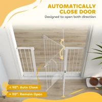 PawHut 30"-52" Extra Wide Pet Gate Barrier with Small Door, 35"H Dog Gate with Safety Gate Barrier, Stair Pressure Fit, Black(m-5)