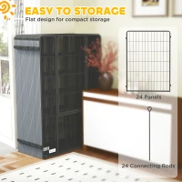 PawHut Dog Playpen for Indoor Outdoor, 24 Panels 44.5" H Puppy Playpen with Lockable Door, DIY Shape Pet Exercise Fence, Black(m-7)