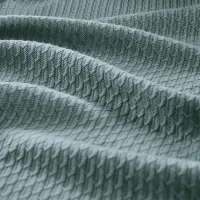 Machine Washable Egyptian Cotton Blanket with Breathable Weave, OEKO-TEX Certified, Perfect for Any Room, 90" L x 66" W x 0.25" H, Teal(m-5)