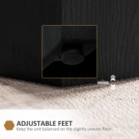 HOMCOM Hexagonal Side Table, Small End Table with 4 Adjustable Feet for Indoor, Outdoor, Black(m-7)