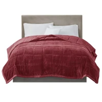 Reversible Down Alternative Blanket with Smart Temperature Control, OEKO-TEX Certified, Machine Washable, 108" L x 90" W x 0.25" H, Burgundy(m-8)