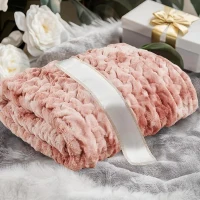 Machine Washable Ruched Faux Fur Throw Blanket with Tie Dye Design, Knife Edge, Ideal for Any Living Space, 60&quot; L x 50&quot; W x 0.5&quot; H, Multicolor(m-7)