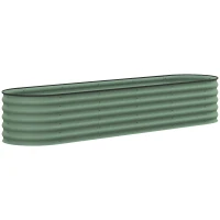 Outsunny 7.9' x 2' x 1.4' Galvanized Raised Garden Bed Kit, Metal Planter Box with Safety Edging, Green(m-1)