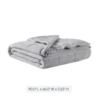 Reversible Down Alternative Blanket with Moisture Wicking, Smart Temperature Regulating, Machine Washable, 90" L x 66" W x 0.25" H, Gray(m-3)