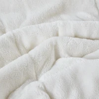 Reversible Smart Down Alternative Blanket with Temperature Control, Moisture Wicking, Ideal for All Seasons, 108" L x 90" W x 0.25" H, Ivory(m-8)