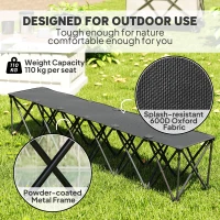 Outsunny Portable 6-Seater Folding Camping Chair, Team Bench Chair with Carry Bag for Soccer Football Team, No Assembly(m-5)
